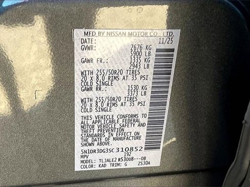 New 2025 Nissan Pathfinder Platinum w/ Cargo Package image 8