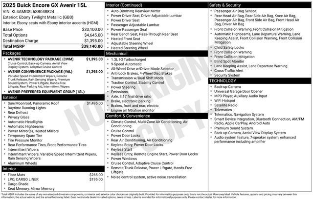 Certified 2025 Buick Encore GX Avenir w/ Avenir Technology Package AWD/4WD image 46