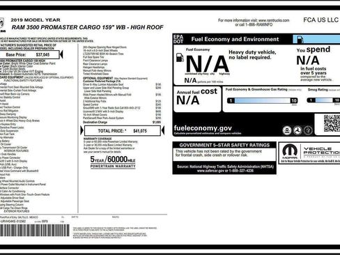 Used 2019 RAM ProMaster 3500 image 7