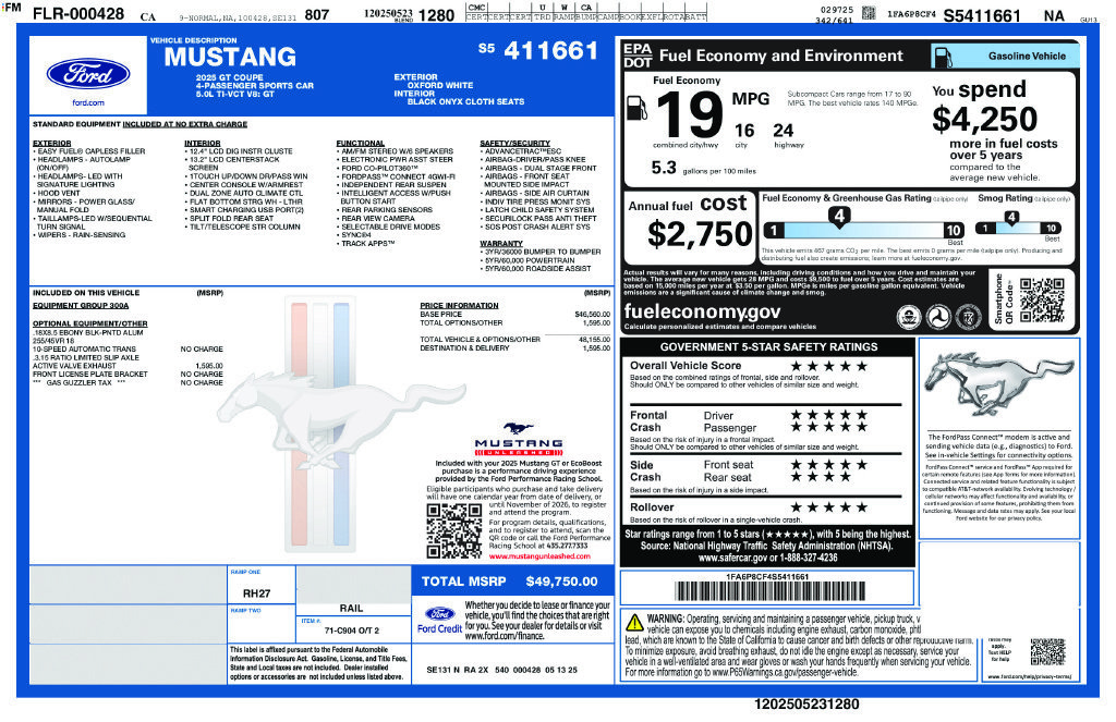 Certified 2025 Ford Mustang GT RWD image 2