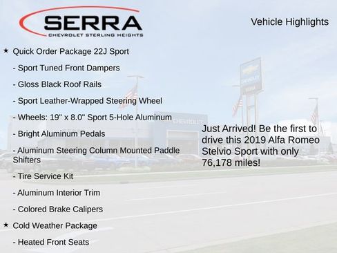 Used 2019 Alfa Romeo Stelvio Sport w/ Quick Order Package 22J Sport AWD/4WD image 3