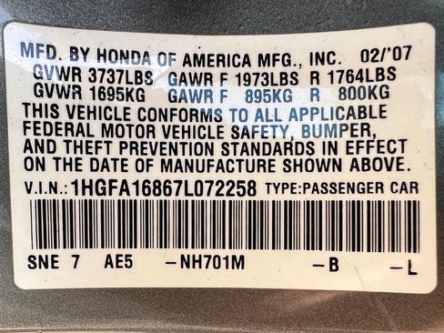 Used 2007 Honda Civic EX image 3