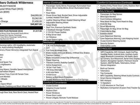 New 2026 Subaru Outback Wilderness w/ Wilderness Plus Package AWD/4WD image 6