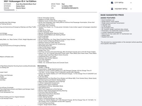 Used 2021 Volkswagen ID.4 1st Edition RWD image 3
