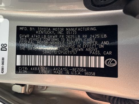 Certified 2023 Lexus ES 250 w/ Premium Package AWD/4WD image 50