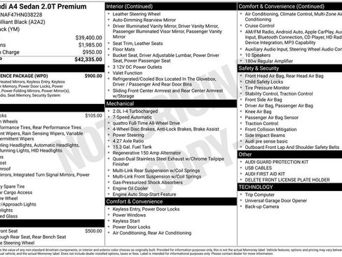 Used 2017 Audi A4 2.0T Premium w/ Convenience Package image 2