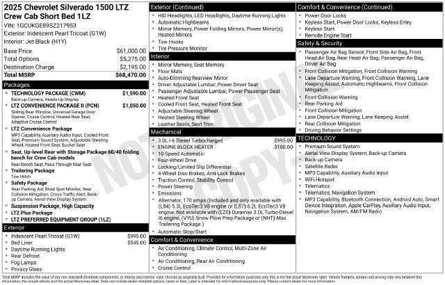Used 2025 Chevrolet Silverado 1500 LTZ w/ Technology Package AWD/4WD image 38