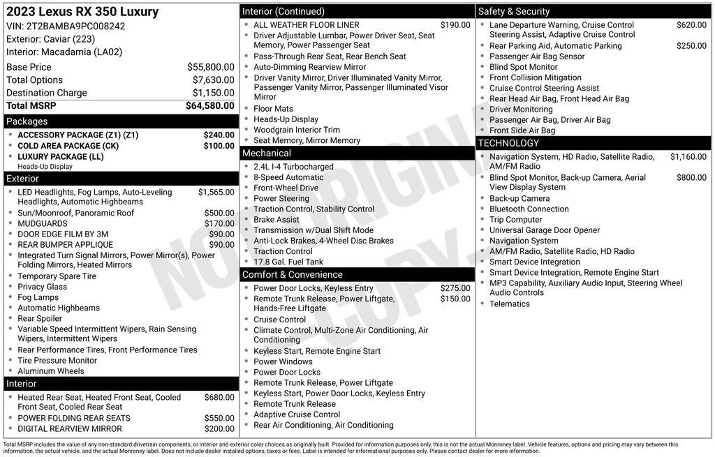 Used 2023 Lexus RX 350 FWD w/ Accessory Package (Z1) image 30