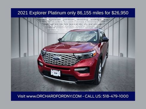Certified 2021 Ford Explorer Platinum w/ Equipment Group 601A AWD/4WD image 1