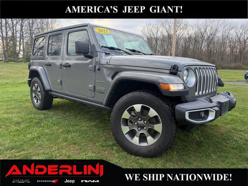Used 2021 Jeep Wrangler Unlimited Sahara w/ Uconnect 4C Nav & Sound Group AWD/4WD image 1