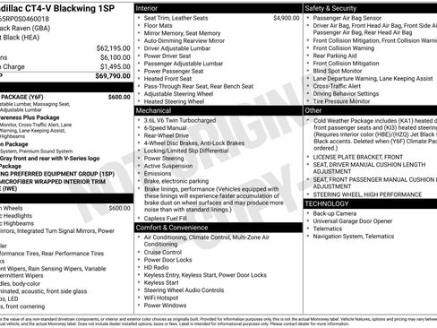 Used 2025 Cadillac CT4 V Blackwing w/ Climate Package image 44