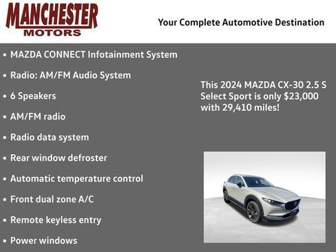 Used 2024 MAZDA CX-30 AWD 2.5 S w/ Select Sport Pkg image 2