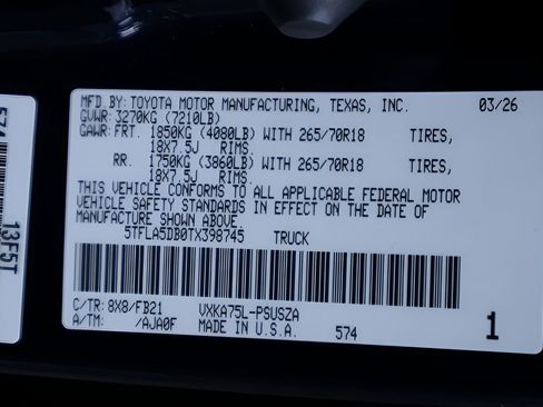 New 2026 Toyota Tundra SR5 AWD/4WD image 23