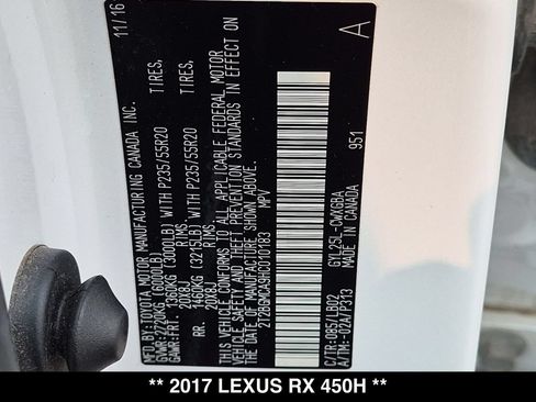 Used 2017 Lexus RX 450h AWD image 29