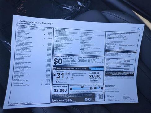 New 2026 BMW 430i Coupe w/ Parking Assistance Package RWD image 18