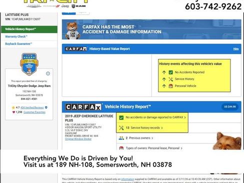 Used 2019 Jeep Cherokee Latitude Plus w/ Comfort/Convenience Group image 12