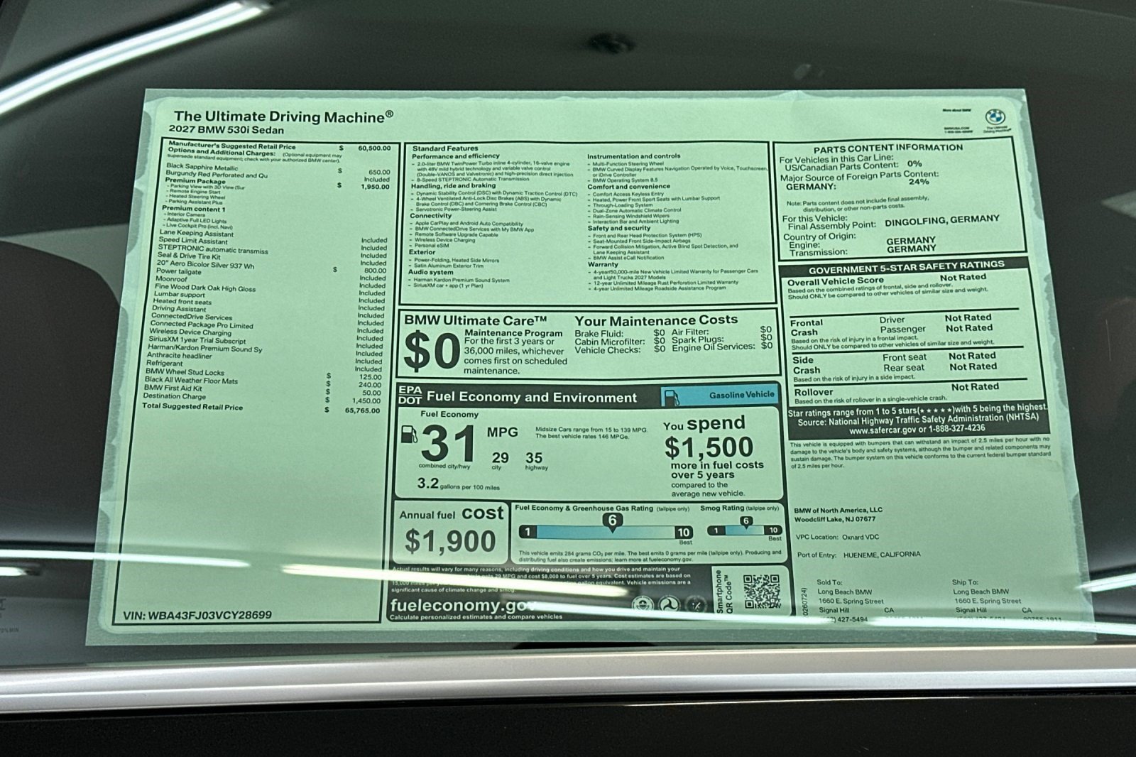 New 2027 BMW 530i w/ Premium Package RWD image 29