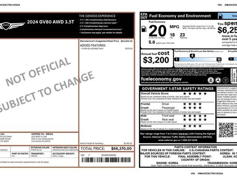 Used 2024 Genesis GV80 3.5T image 5