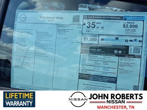 New 2025 Nissan Versa S w/ Trunk Package image 19