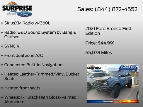 Used 2021 Ford Bronco First Edition AWD/4WD image 13