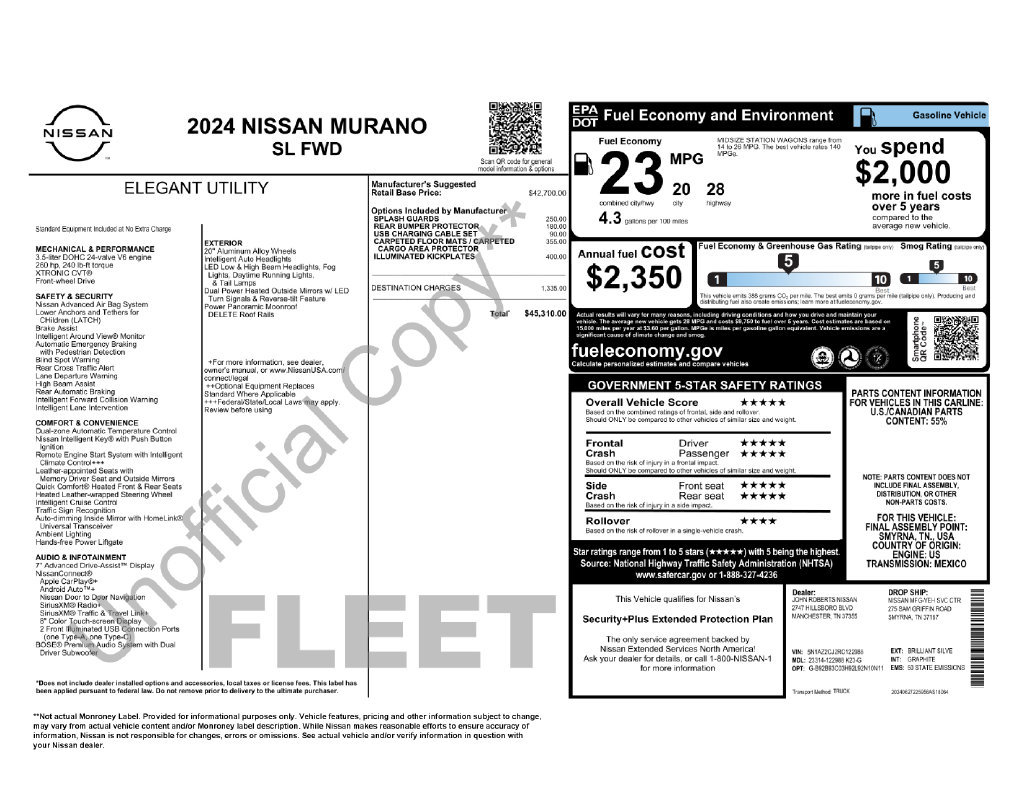 Certified 2024 Nissan Murano SL FWD image 7