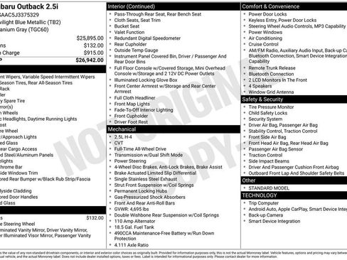 Used 2018 Subaru Outback 2.5i image 41