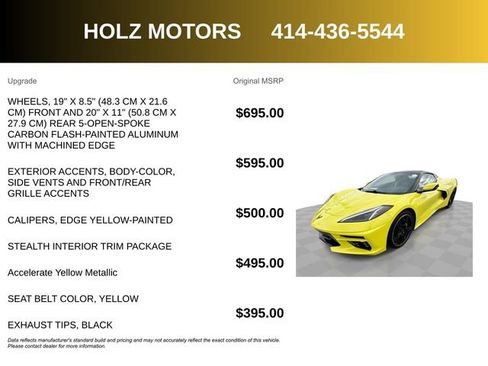 Certified 2023 Chevrolet Corvette Stingray Preferred Conv w/ Stealth Interior Trim Package image 10