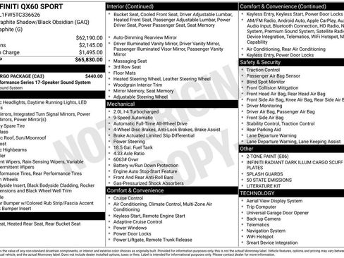 Certified 2026 INFINITI QX60 Sport w/ Dark Cargo Package image 29