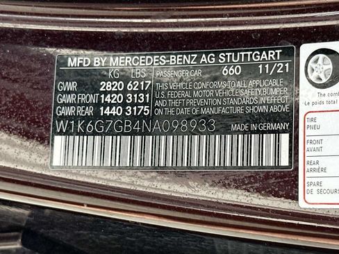 Certified 2022 Mercedes-Benz S 580 4MATIC Sedan w/ Rear Seat Package image 34