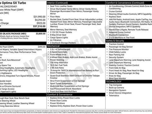 Used 2019 Kia Optima SX w/ SX Limited (Black) Package FWD image 6
