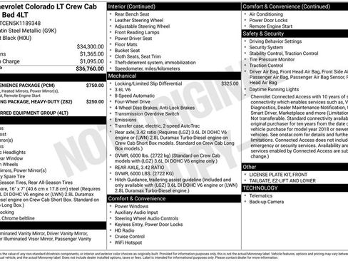 Used 2019 Chevrolet Colorado LT w/ LT Convenience Package AWD/4WD image 5