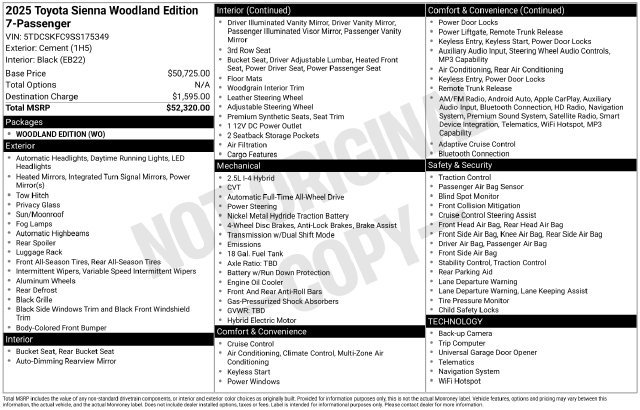 Certified 2025 Toyota Sienna XLE Woodland Edition AWD/4WD image 27