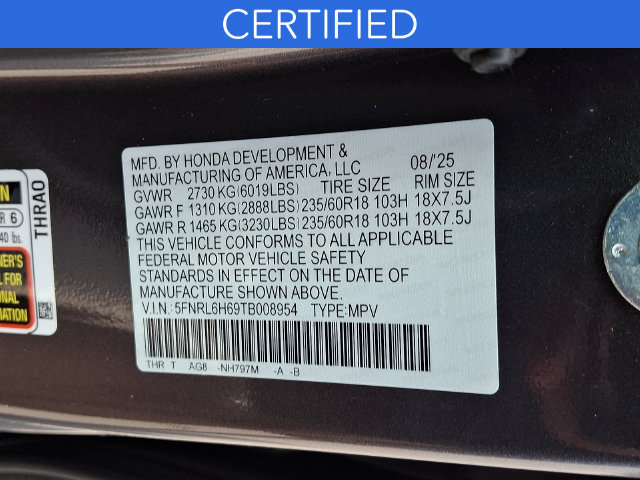 Certified 2026 Honda Odyssey EX-L image 31