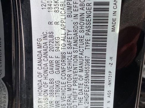 Certified 2022 Honda Civic Sport image 19