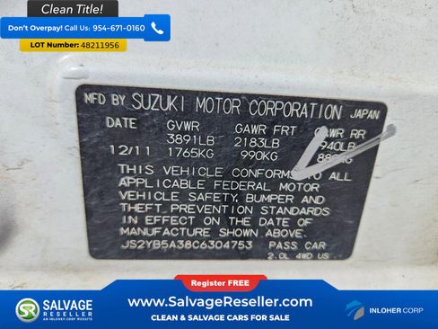 Used 2012 Suzuki SX4 AWD Hatchback image 16