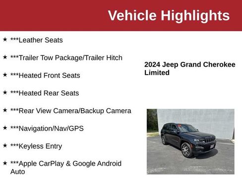 Used 2024 Jeep Grand Cherokee Limited w/ Trailer Tow Package AWD/4WD image 10