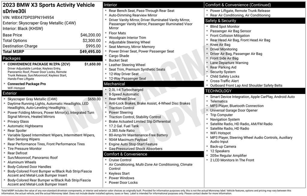 Used 2023 BMW X3 sDrive30i w/ Convenience Package w/ZPA RWD image 6