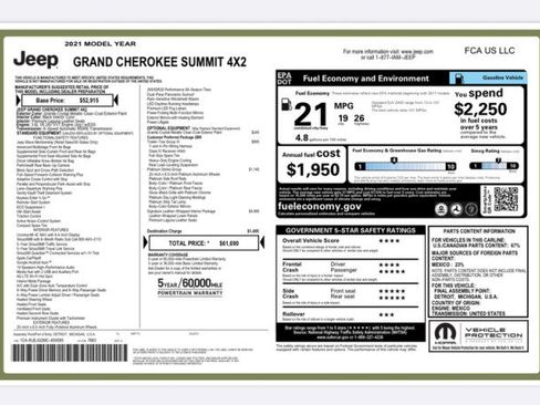 Used 2021 Jeep Grand Cherokee Summit RWD image 34