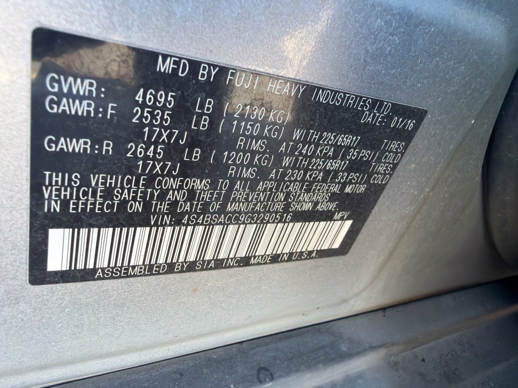 Used 2016 Subaru Outback 2.5i Premium w/ Popular Package #1 AWD/4WD image 12