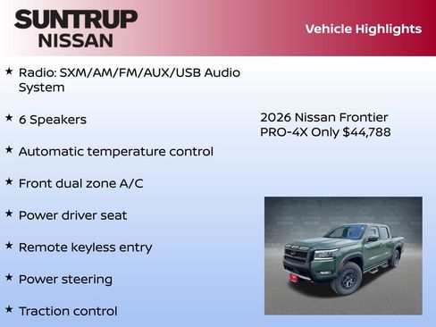 New 2026 Nissan Frontier PRO-4X w/ Pro-4x Convenience Package image 8