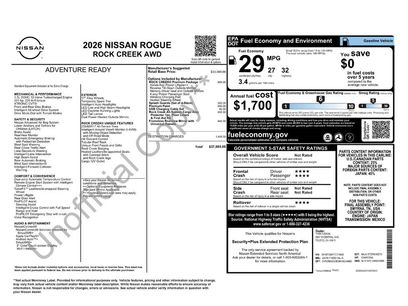 New 2026 Nissan Rogue Rock Creek w/ Rock Creek Premium Package