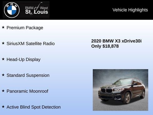 Used 2020 BMW X3 xDrive30i w/ M Sport Package 2 image 16