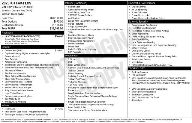 Used 2023 Kia Forte LXS w/ LXS Technology Package FWD image 27