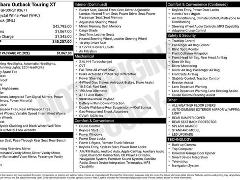 Certified 2024 Subaru Outback Touring XT w/ Popular Package #2 AWD/4WD image 7