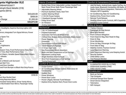 Used 2023 Toyota Highlander XLE AWD/4WD image 15