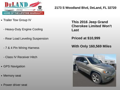 Used 2016 Jeep Grand Cherokee Limited w/ Trailer Tow Group IV AWD/4WD image 2