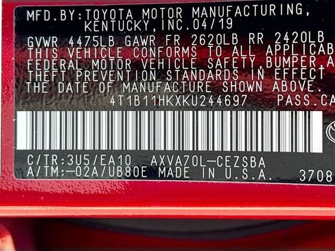 Used 2019 Toyota Camry SE FWD image 29