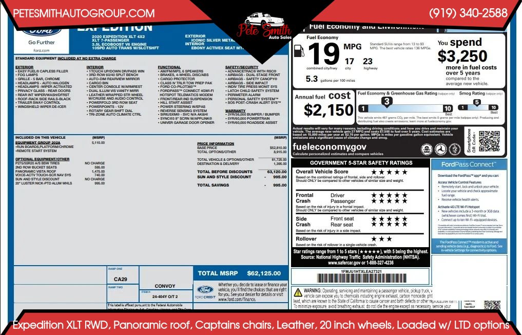 Used 2020 Ford Expedition XLT w/ Equipment Group 202A RWD image 56