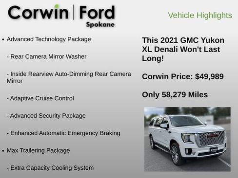 Used 2021 GMC Yukon XL Denali w/ Advanced Technology Package AWD/4WD image 6