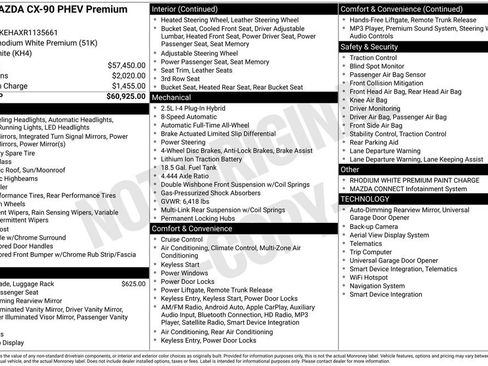 Used 2024 MAZDA CX-90 Plug-In Hybrid w/ Premium Plus image 62